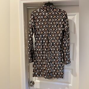 NWT! Lulu's Black and Gold Geometric Mini Dress